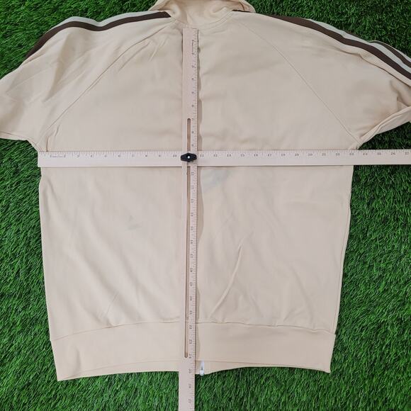 Vintage 90s MOD Track Jacket Large 23x25 Beige Brown - Picture 6 of 16